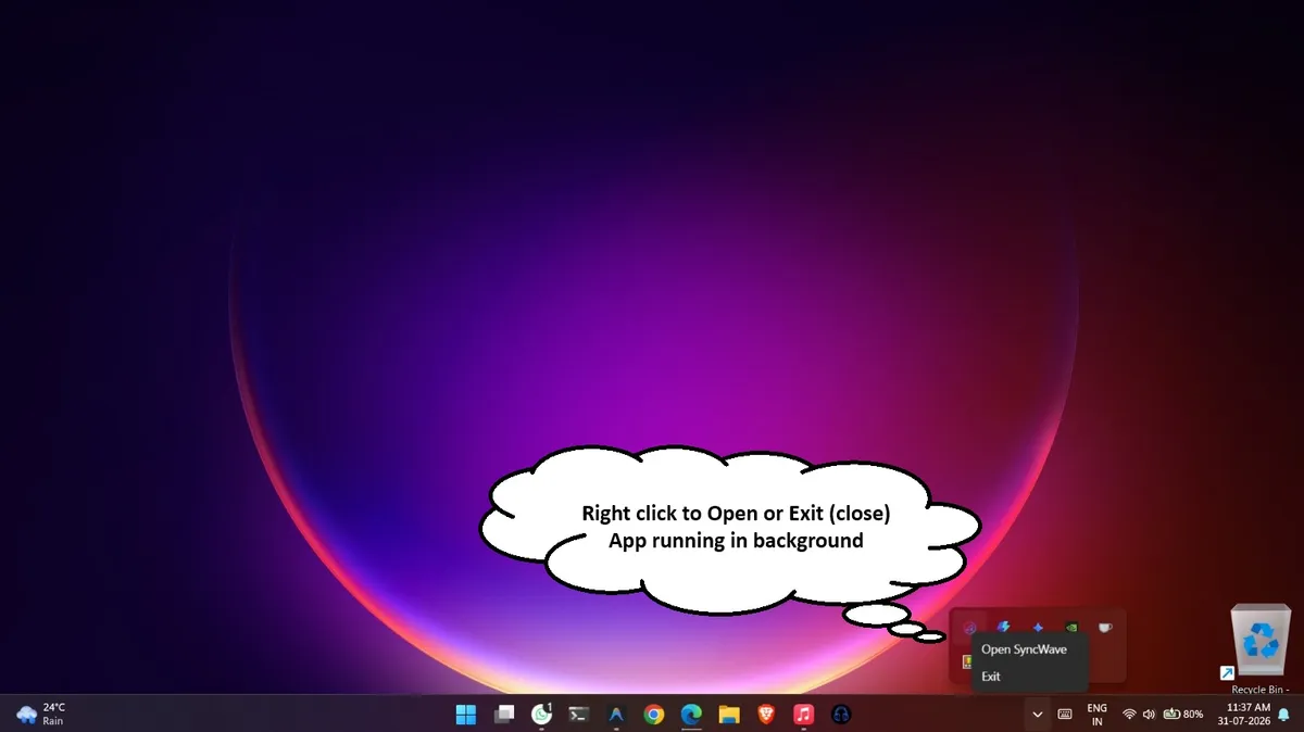 System Tray Options